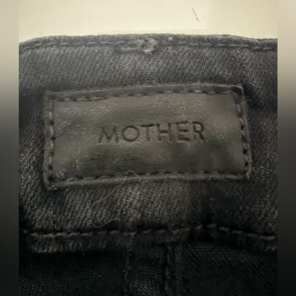 MOTHER The Looker Ankle Fray Jeans  in Guilty As Sin  Size 32 Black - Picture 8 of 13